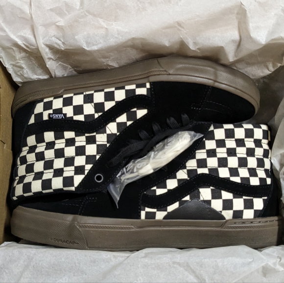 Vans Other - SOLD on Mercari NWT Men's Vans BMX SK8-Hi Checkerboard Black/White/Gum Sole 10.5